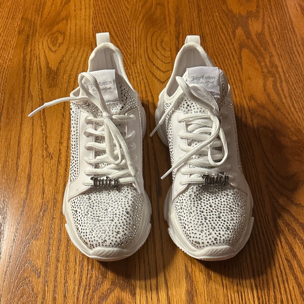 New Juicy Couture White Rhinestone Sneakers